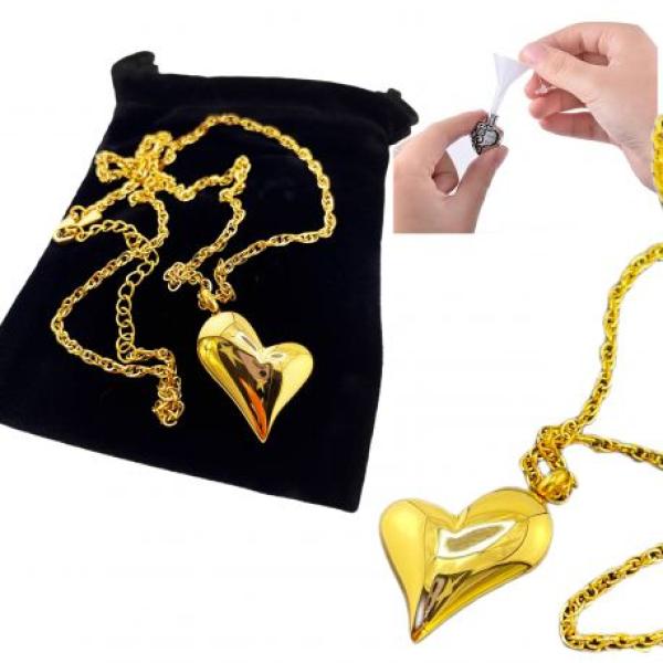 Gedenkschmuck / Urnenkette – Reliquiar für Asche „Goldenes Herz“