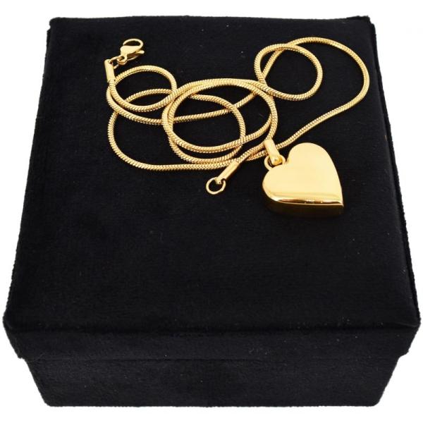 Gedenkschmuck / Urnenkette – Reliquiar für Asche „Goldenes Herz“