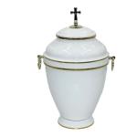 Elegante Metallurne in Weiß mit Gold-Akzenten-MT 5-15