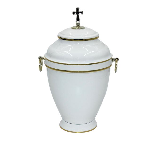 Elegante Metallurne in Weiß mit Gold-Akzenten-MT 5-15
