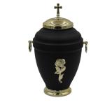Edle Metall Urne in Schwarz & Gold – 4L Moderne Bestattungsurne – Exklusives Design für eine würdevolle Beisetzung