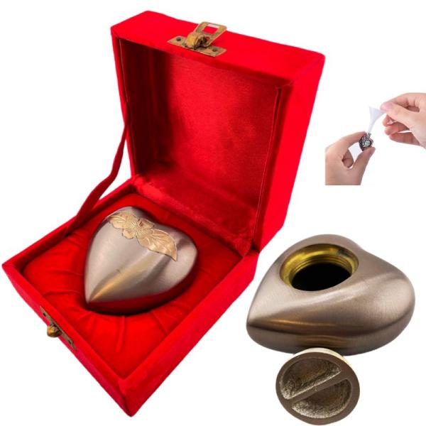 Elegantes Messing-Reliquiar RL-Herz .Achtung nur mit Schwarz-Etui