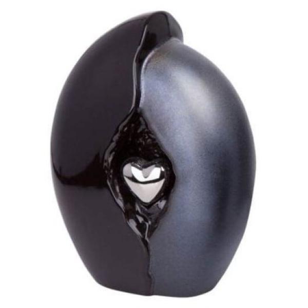 Moderne Keramik Urne Herz Bicolor – Matte Eleganz – 4L Designer Bestattungsurne für eine würdevolle Abschiednahme