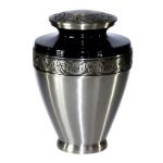 Elegante Schwarz-Silber-Messingurne